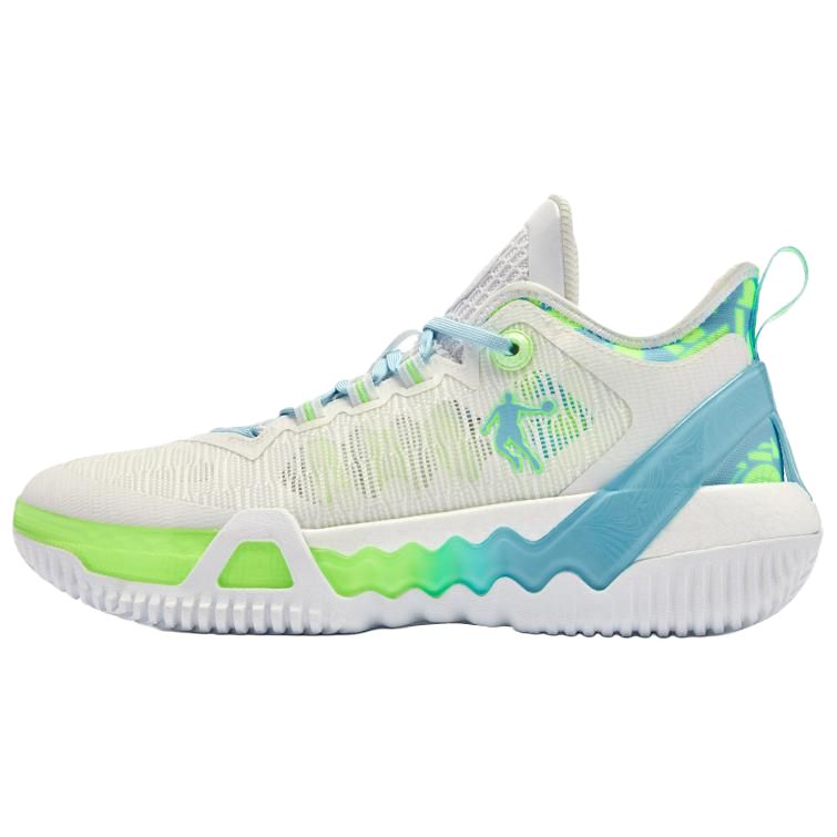 QIAODAN Low top Basketball Shoes Men’s White Green Blue