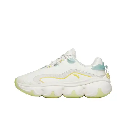 Anta Life Collection Cushioning Slip Resistant Abrasion Resistant Low top Chunky Sneakers Women's White Yellow Green