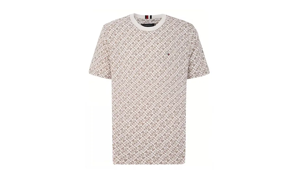 Tommy Hilfiger T Shirt Men's Khaki Print