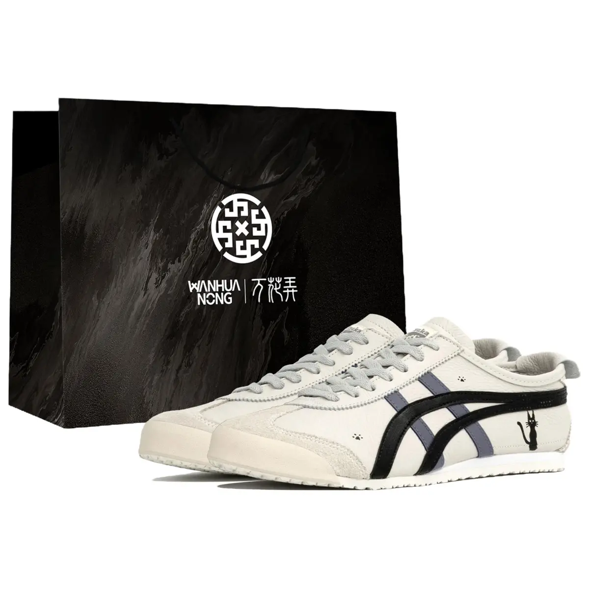 Onitsuka Tiger Mexico 66 Kaleidoscope, Lynx, Shopping Bag Low top Casual Shoes Unisex Black White