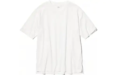 UNIQLO T Shirts Unisex White V Neck Moderate