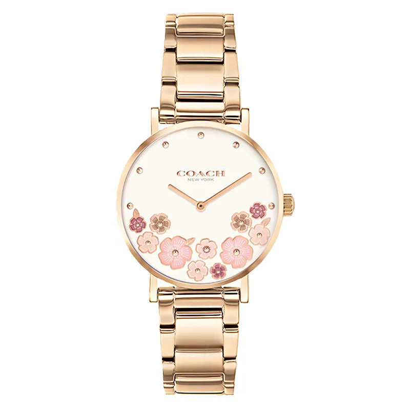COACH Perry Wrist Watches Quartz Movement Steel Strap White Dial Women's Watch