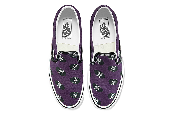 Слипоны Vans x Wacko Maria Classic Slip-On LX (фиолетовые) — фото 3