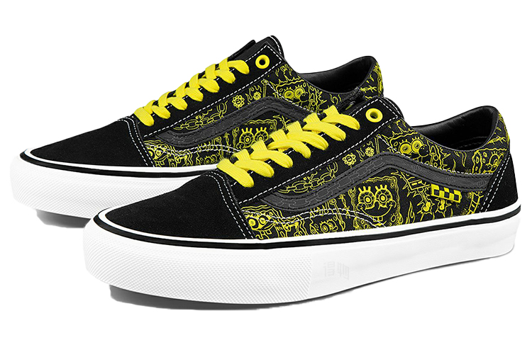 Кеды Vans Old Skool SpongeBob (черно-желтые) — фото 2