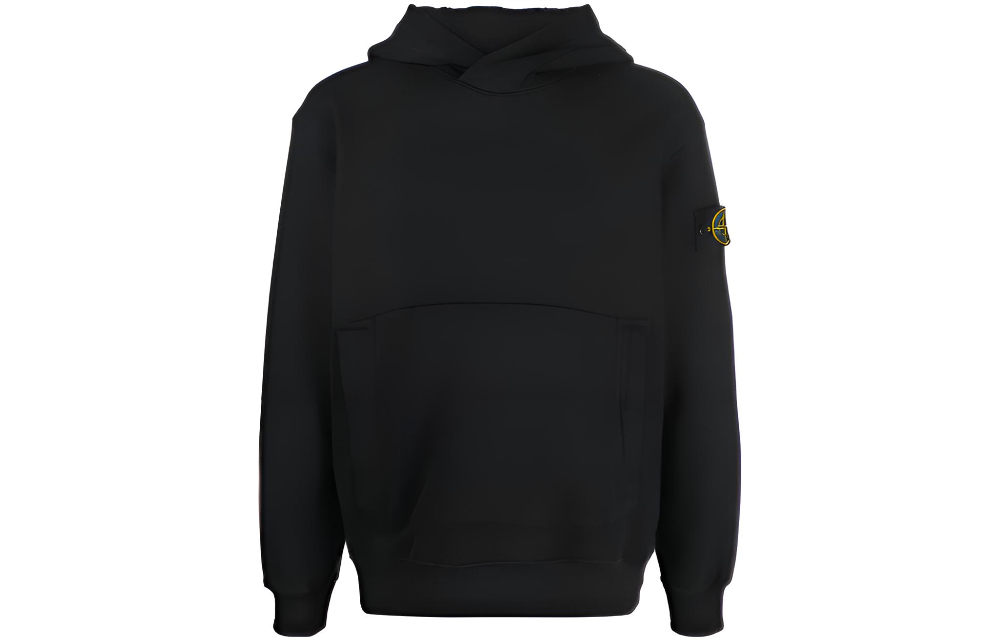 STONE ISLAND FW22 Men's Classic Logo Patch Hoodie Black