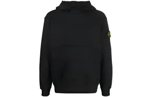 STONE ISLAND FW22 Men's Classic Logo Patch Hoodie Black