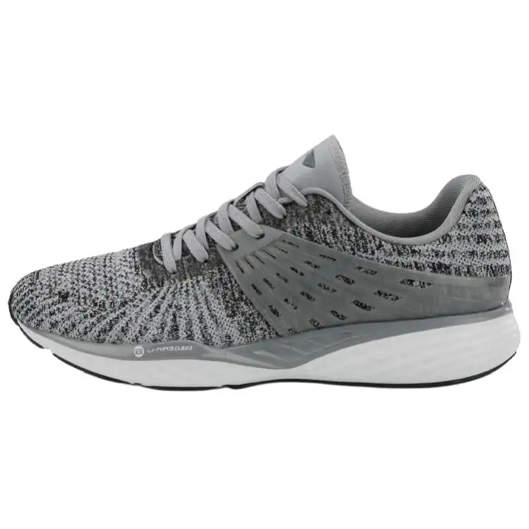 Li Ning Cushioning Slip Resistant Abrasion Resistant Support Lightweight Low top Running Shoes Men's Gray