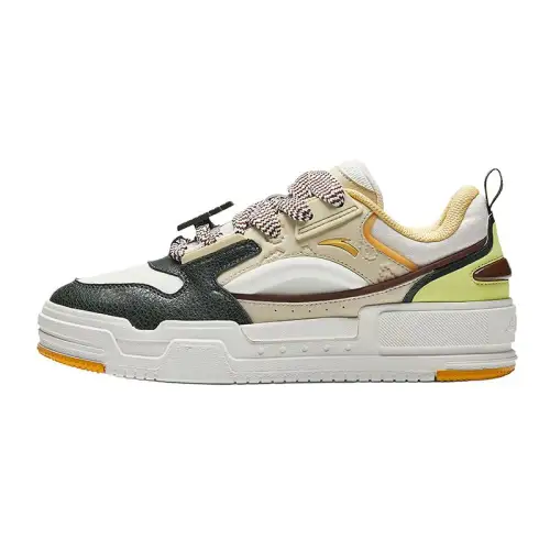 Anta Low top Skateboard Shoes Men's White Yellow Green