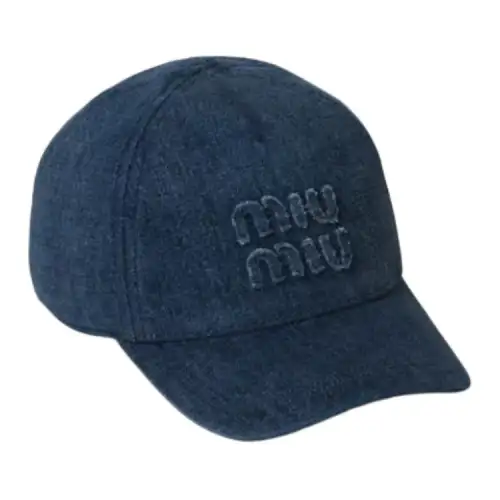MIU MIU Cotton Baseball Caps Unisex Blue