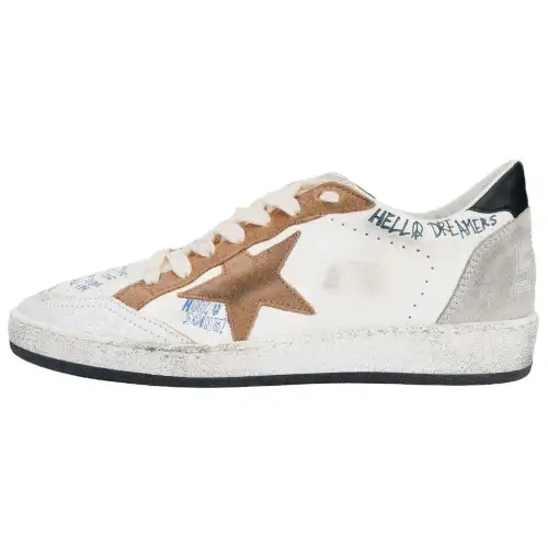 Golden Goose Ball Star Leather Low top Skateboard Shoes Women's White
