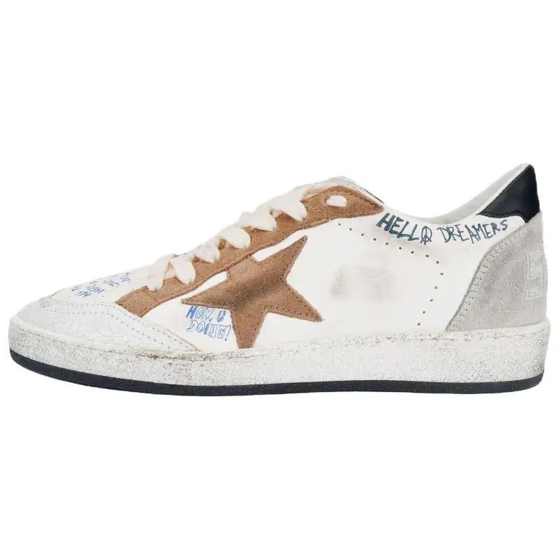 Golden Goose Ball Star Leather Low top Skateboard Shoes Women's White