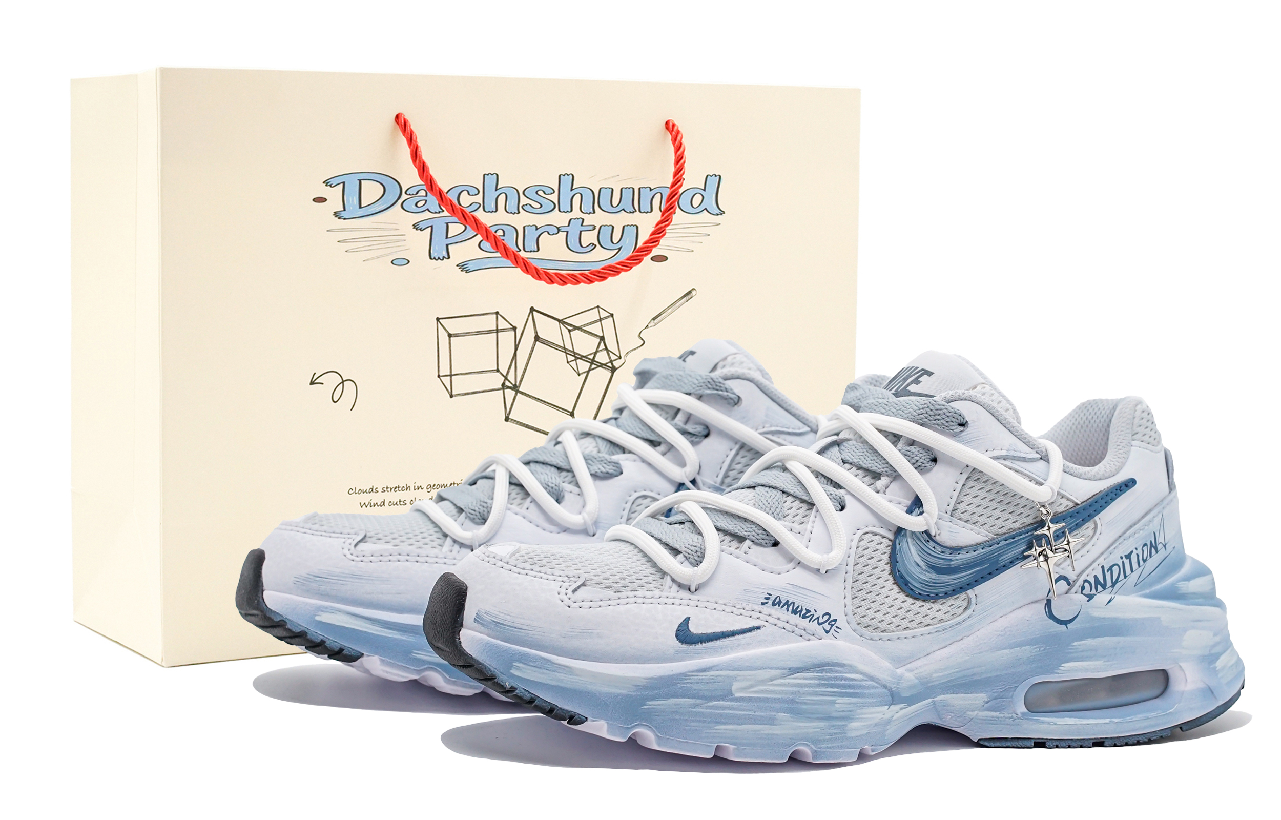 Nike Air Max Fusion Cushioning Abrasion Resistant Low top Running Shoes Women’s Blue White