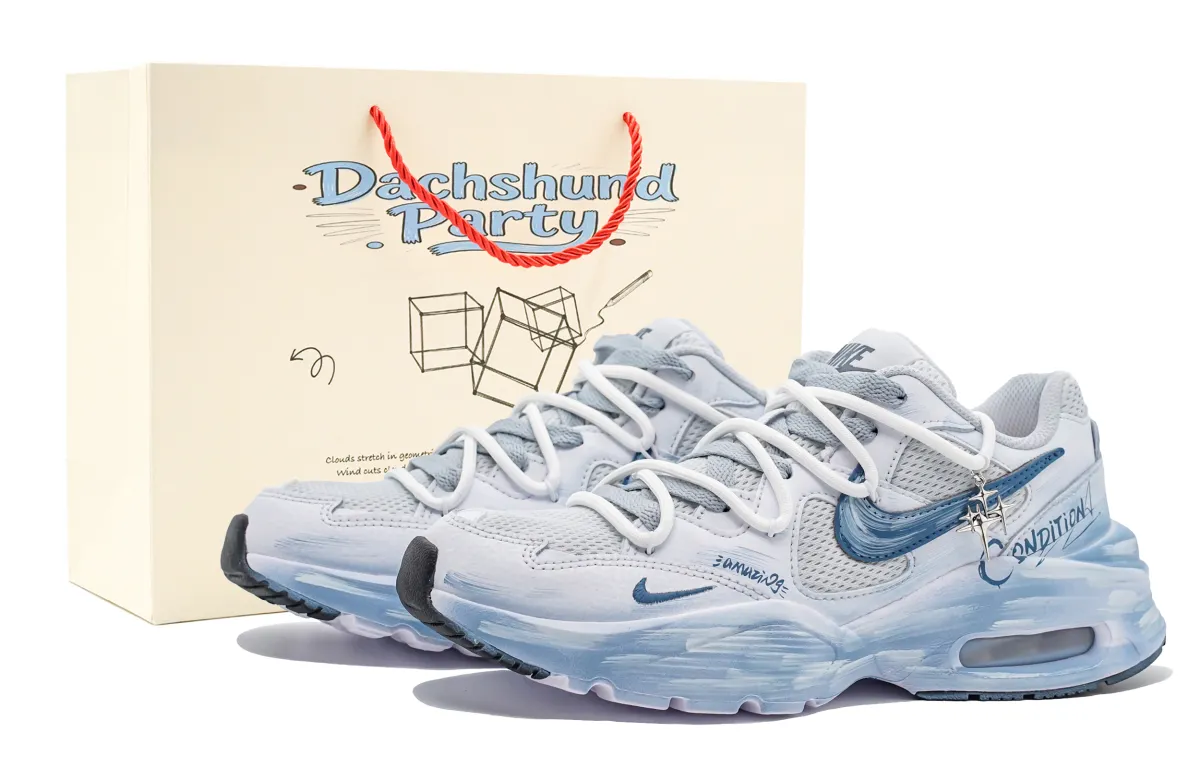 Nike Air Max Fusion Cushioning Abrasion Resistant Low top Running Shoes Women's Blue White