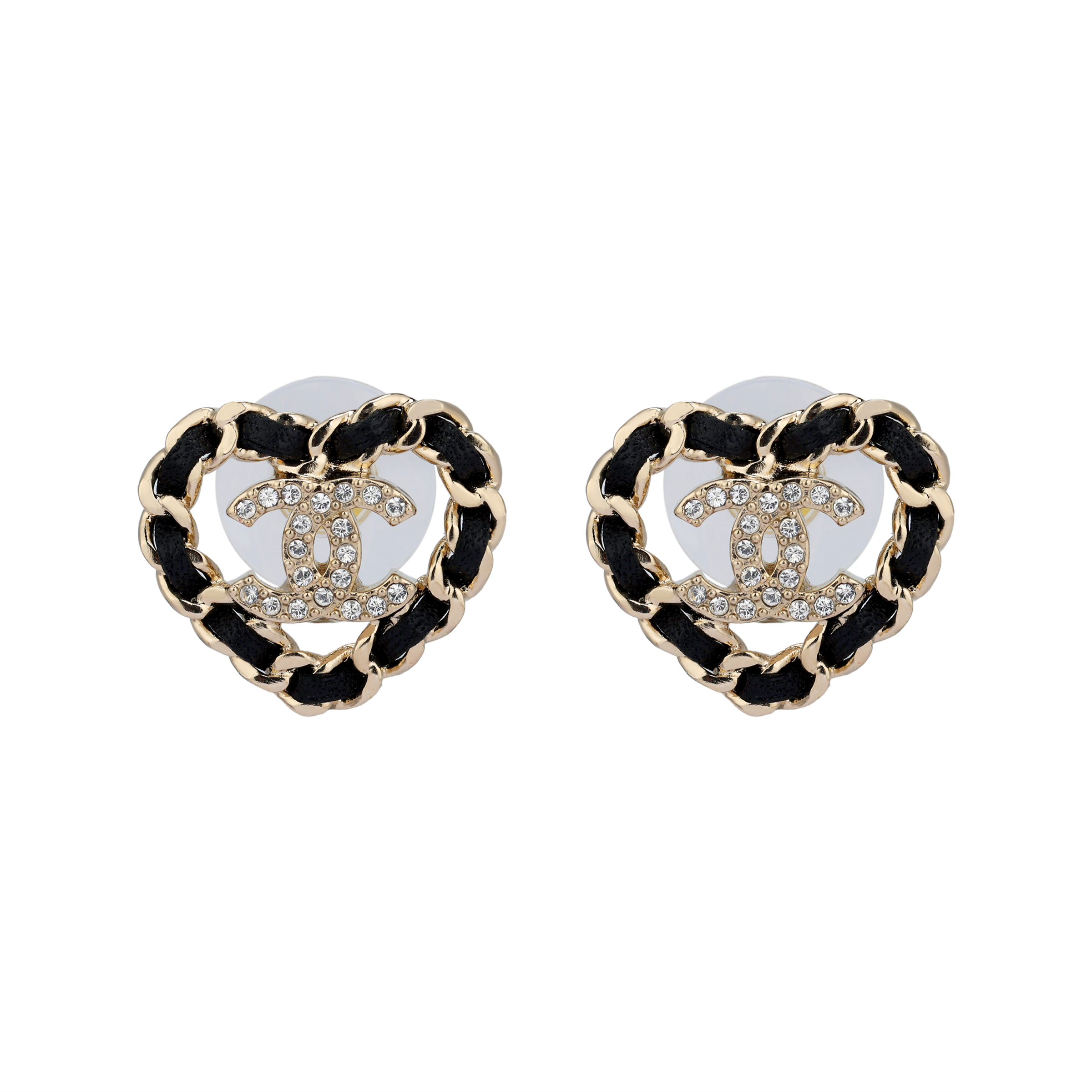Женские серьги Chanel Double C (черные)