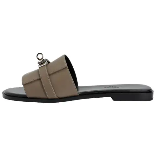 HERMES Giulia Slide Slippers Women's Taupe