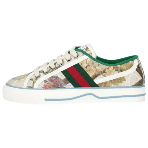 GUCCI Tennis 1977 Low top Stylish Skateboarding Shoes Women's Red Green Multicolor