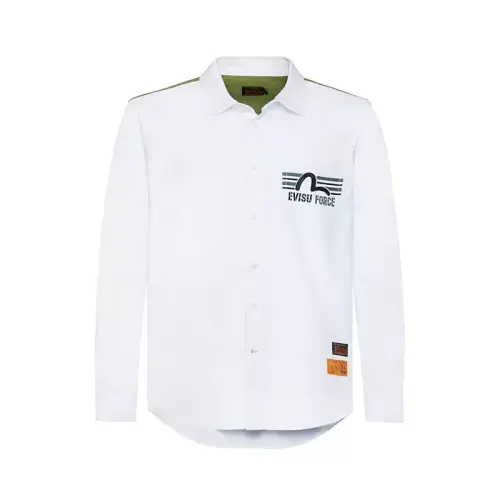 EVISU Shirts Men's White Lapel Moderate Other