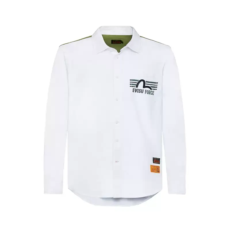 EVISU Shirts Men's White Lapel Moderate Other
