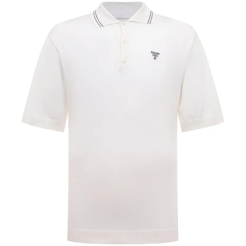 PRADA Polo Shirts Men's White Moderate