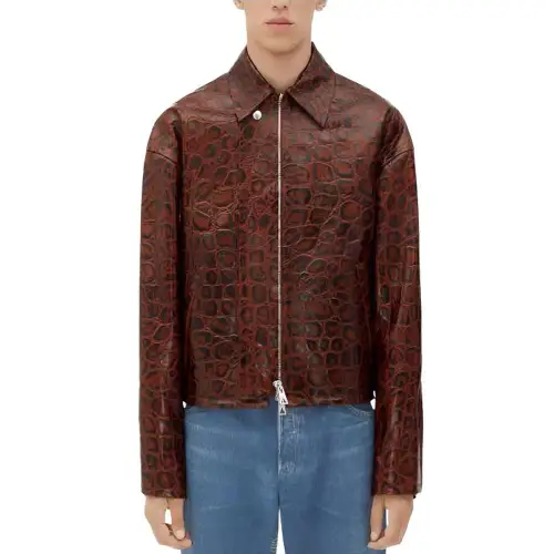 Bottega Veneta FW23 Leather Jacket Men's Red