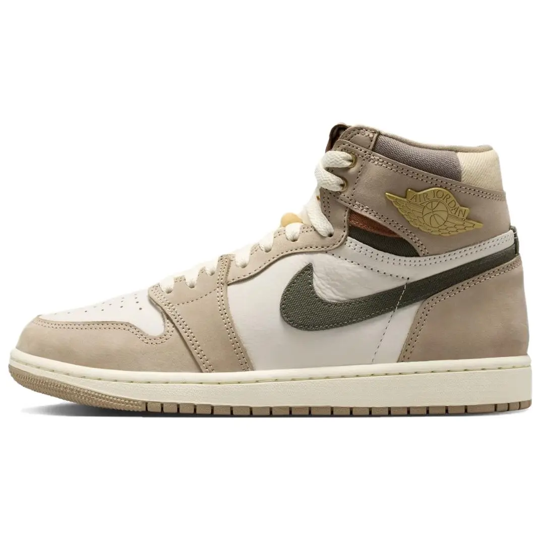 Jordan Air Jordan 1 High top Vintage Basketball Shoes Women's White Brown