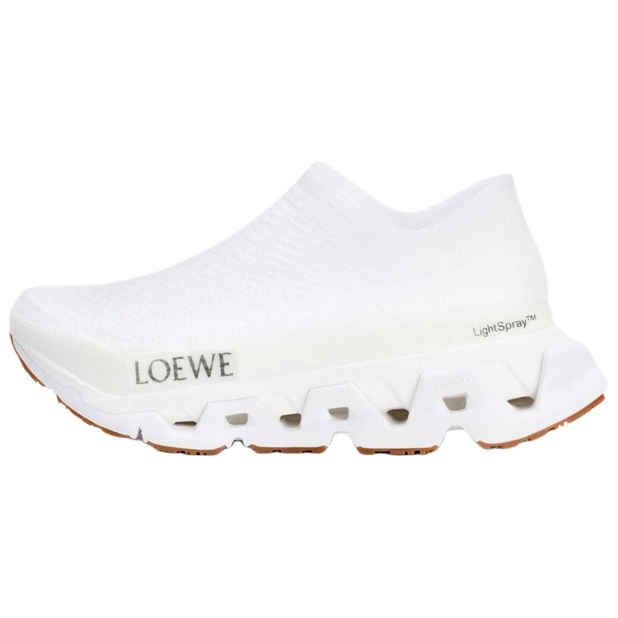 Кроссовки LOEWE x On LightSpray Cloudmonster (бело-серебристый)