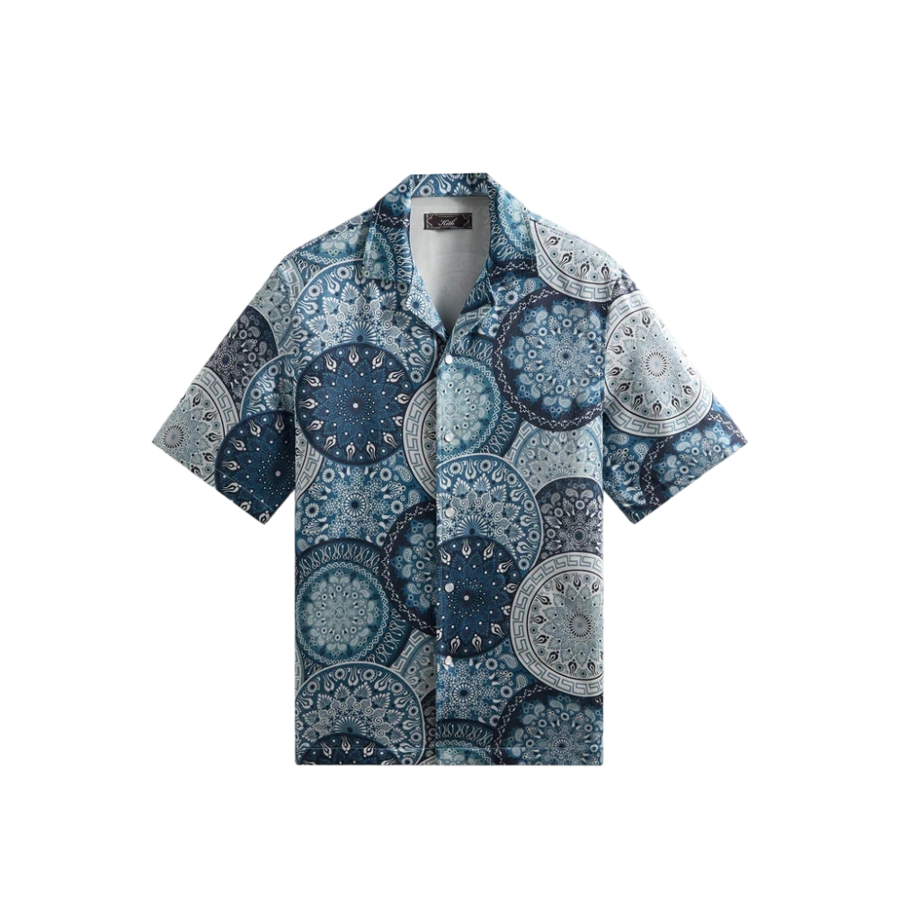Мужская рубашка KITH Mosaic Mandala Thompson (синяя)