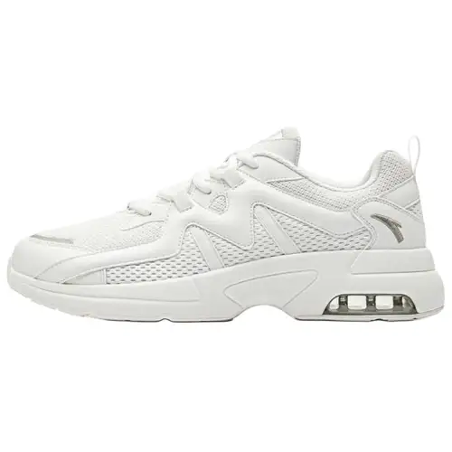 Anta Cushioning Slip Resistant Breathable Low top Running Shoes Men's Silver White