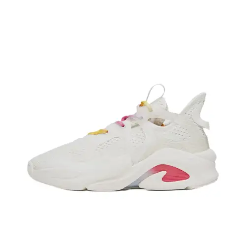 ANTA Chunky Sneakers Women's Low Top Ivory White/Red