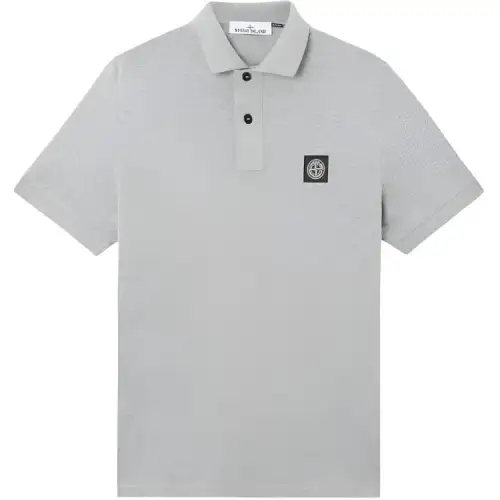 STONE ISLAND Logo Patch Short Sleeved Polo Shirt