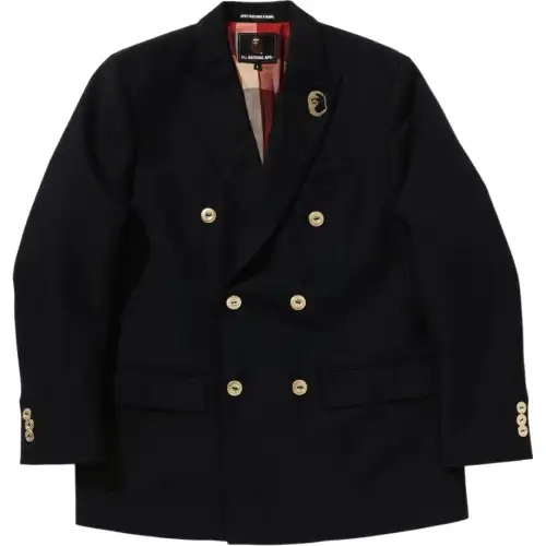 A BATHING APE FW24 Mr. BATHING APE Business Suits Men's Navy Notch Lapel Moderate