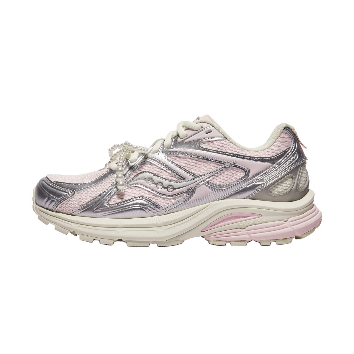 Женские кроссовки Saucony Kinvara 4 RE PICNIC (серебристо-розовые)