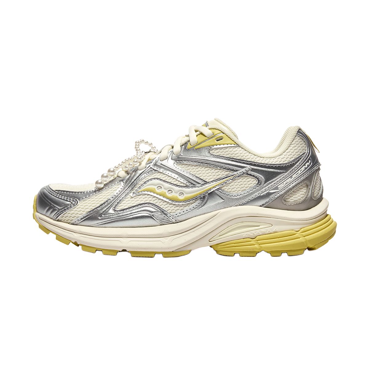 Женские кроссовки Saucony Kinvara 4 RE PICNIC (серебристо-желтые)