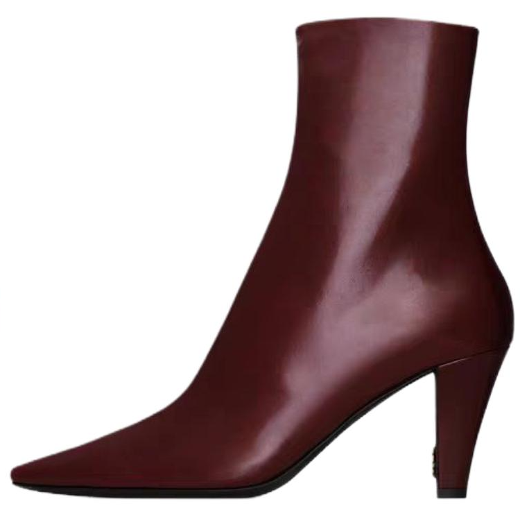 Женские ботильоны SAINT LAURENT (бордовые)