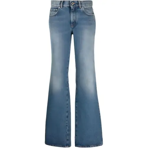OFF-WHITE low-rise flared jeans