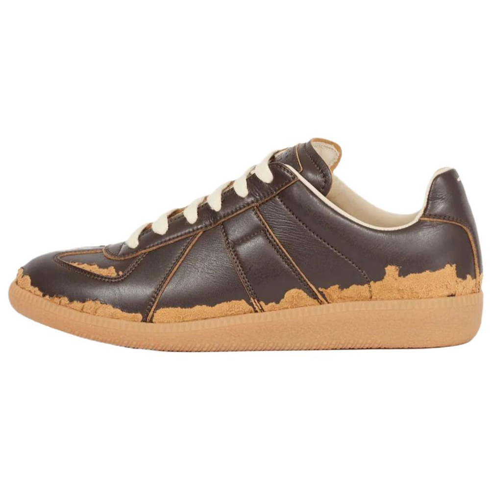 Женские кеды Maison Margiela Nylon Low (коричневые)