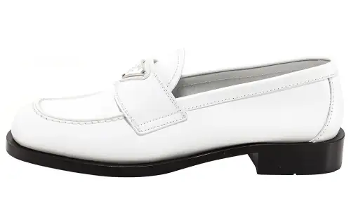 PRADA Patent Leather Loafers 'White' Women's
