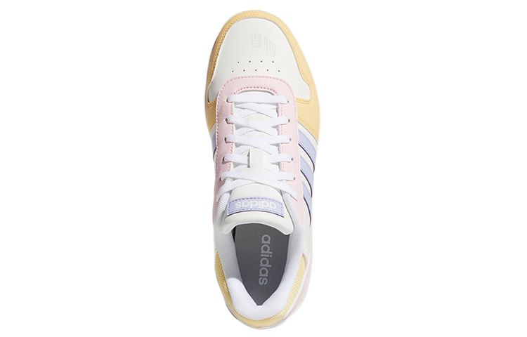 Женские кеды adidas neo Hoops 2.0 (белый / желтый / розовый) — Белый / жёлтый / розовый — фото 5