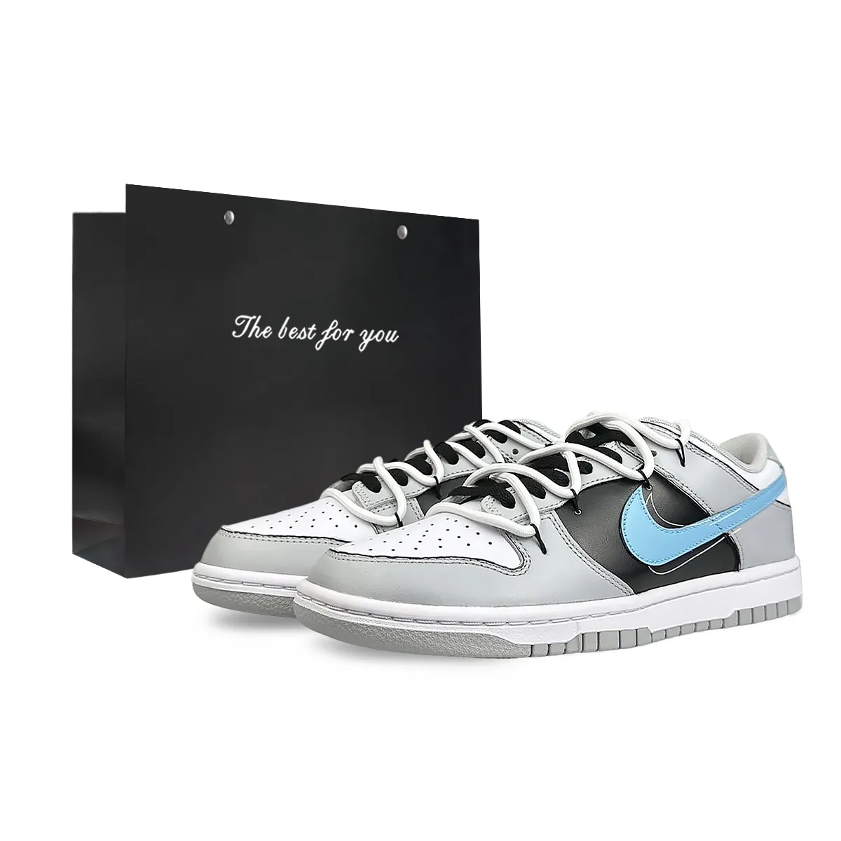 Nike Slip Resistant, Abrasion Resistant, Lightweight Low top Skateboard Shoes Men's Gray Black Blue