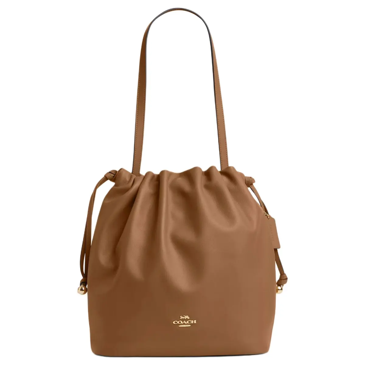 COACH Faye Leather Bucket Bag Handbag Large Women's Honey Brown