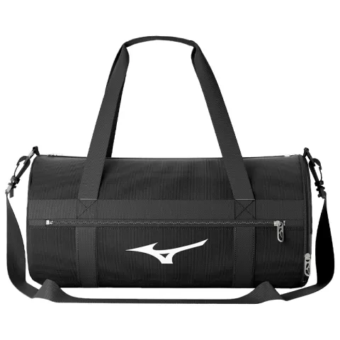 Mizuno Polyester Gym Bag, Crossbody Bag Swim Bag Unisex Black/Black Gray