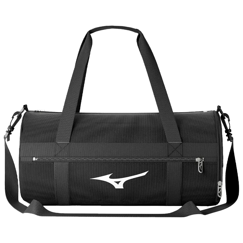 Mizuno Polyester Gym Bag, Crossbody Bag Swim Bag Unisex Black/Black Gray