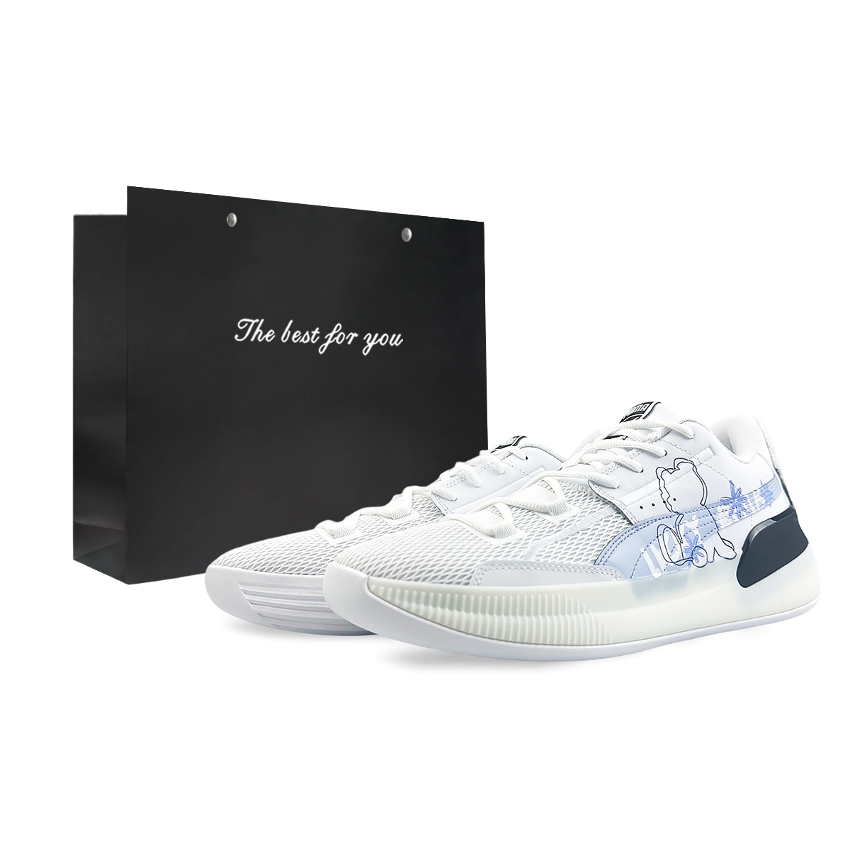PUMA Clyde Hardwood Slip Resistant Lightweight Non slip Lightweight Low top Performance Basketball Shoes Men’s