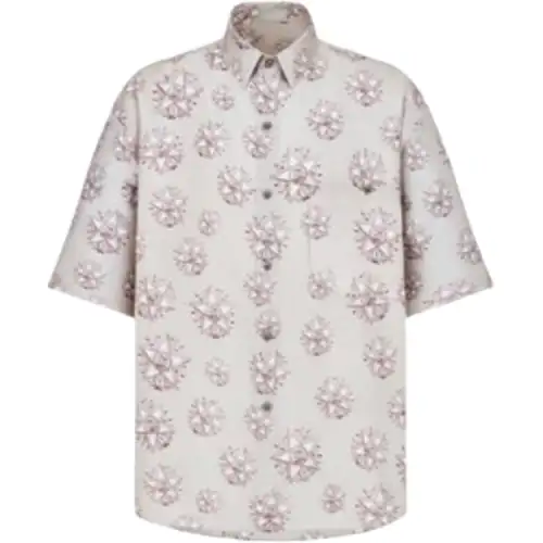 DIOR Shirts Men's Ecru Lapel Moderate