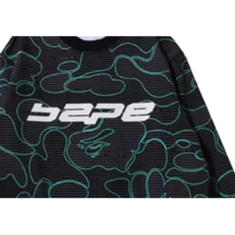 Мужское худи A BATHING APE A BATHING APE BAPE Text Code Camo Crewneck (зеленый камуфляж) — фото 4