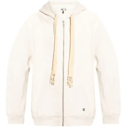 LOEWE Sweatshirts Men's Gray Hooded Non Detachable Moderate