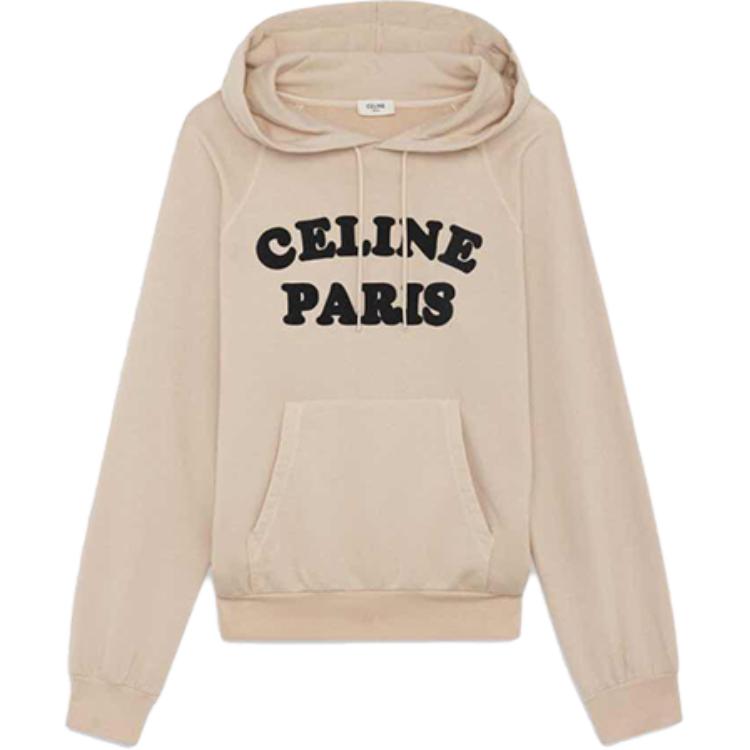 CELINE Sweatshirts Men's Ivory White Hooded Non Detachable Moderate