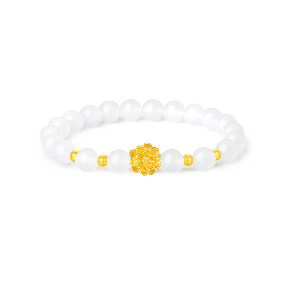 As precious as gold, Chinese gold, lotus bracelet, national trend, six-character motto, good luck, new Chinese style, cool feeling, ins style, versatile, retro, rich and prosperous, Lotus Lotus, simple design, light luxury, fashionable personality, pure gold, priced by the gram, hand jewelry, women's style