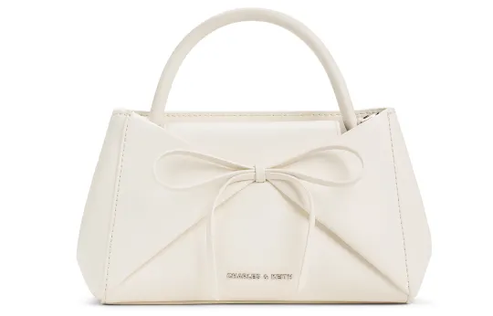 CHARLES&KEITH small ck 26, летняя маленькая квадратная сумка с бантом, сумка-оригами, сумка через плечо из искусственной кожи, маленький размер, женская светло-розовая/молочно-белая