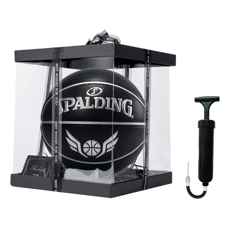 SPALDING Pu Basketball Black Silver Size 7 Ball Training Unisex China Mainland Version
